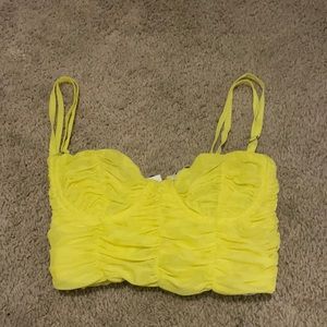 House of CB Yellow Rouched Corset Top